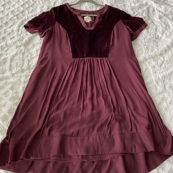 Anthro Burgundy Maeve Tshirt Dress - Picture 4 of 4